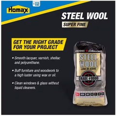 Steel Wool 0000 12 pad Fine Grade Rhodes, American Final Finish Super Fine