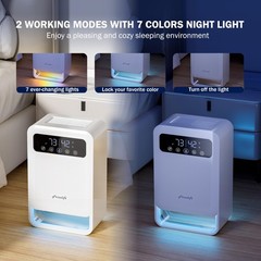 Frizzlife DH80 Air Dehumidifier, 135oz Water Tank W/Purifying Function, Quiet…