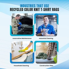 Color Knit T-Shirt 100% Cotton Cleaning Rags – 25 lbs. Box-Multipurpose Cleaning