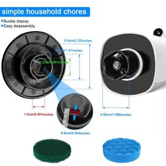 Electric Spin Scrubber Replacement Brush Heads Set, 10 Piece Black/Blue/Green