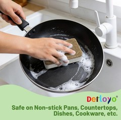 12 Count Plant-Based Kitchen Spons, postable Cellulose Spon,