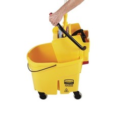 35Qt Mop Bucket & Side Press Wringer Combo on Wheels Heavy Duty Yellow