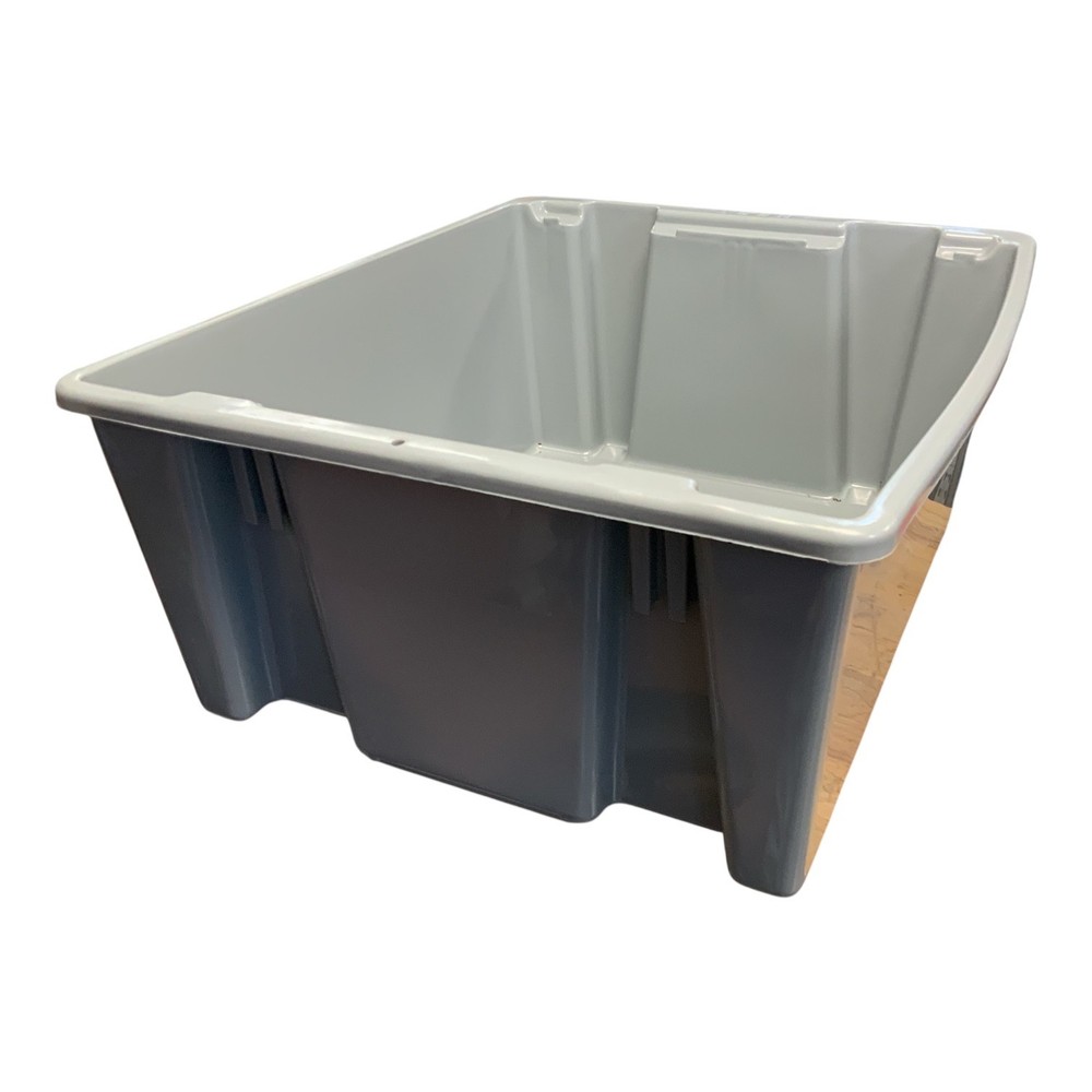 Rubbermaid Commercial 1731GRA Palletote 2 cu ft. Stack and Nest Box – Gray New