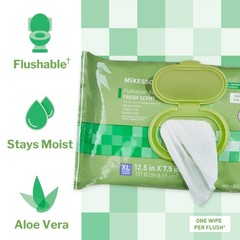 McKesson Flushable* Personal Wipe 7.5 x 12.5″ DXLF96 6 Pack 576 Wipes