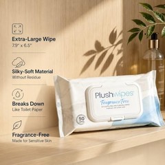 Flushable Wet Wipes, Fragrance Free, Extra Large, 1200 Count, Septic Safe