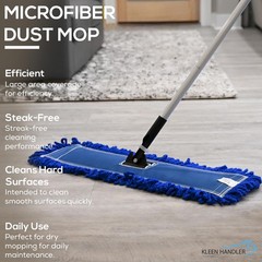 KLEEN HANDLER 24 Inch Microfiber Dust Mop, Medium 1 Pack, Blue – 24