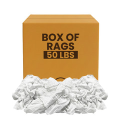 White Knit Rags 50 LB Box – T-Shirt Wiping Bulk Cleaning Cloths