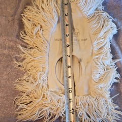 Vintage 3 COTTON COMMERCIAL DUST MOP HEAD ROUND HOLE U SHAPE SPLIT POCKET USA