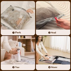 Vacbird Vacuum Bags for Travel with 15 Combo Size, Grey and white