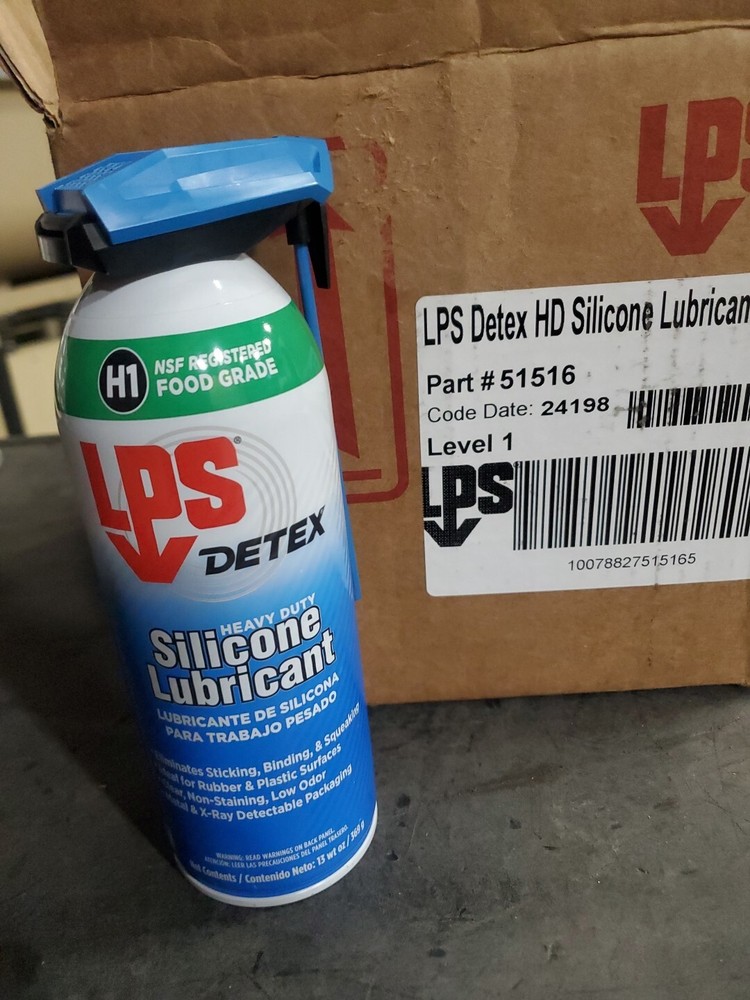 LPS Detex 51516 13oz Aerosol Food Grade Silicone Lubricant, 12/pk