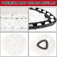 8 Pack Spin Mop Replacement Heads, 100% Microfiber 8Pack, White