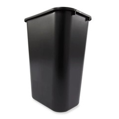 Rubbermaid 41 Qt Large Black Resin Rectangle Wastebasket