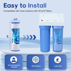 10″ x 2.5″ Pleated Sediment Water Filter Cartridge 4 Count (Pack of 1)