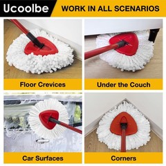 Spin Mop Heads Replacements for O Cedar 4 Heads(1 Tank System), White