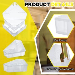 Qualirey 24 Pcs Mice Station with Key Triangle Mouse Translucent