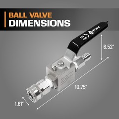 EDOU Direct Ball Valve for High Pressure Washer Hose Kit | Plus, Silver