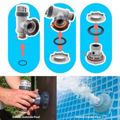 HENMI 25076RP Washer and Ring Kit for 1-1/2in Fittings, 1.5 inches, Black