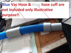 VACUUM HOSE Connector CUFF adapter adaptor 1.5 – 1.5″ gray carpet Clean