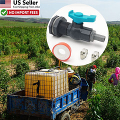 Rain Barrel Spigot PVC Faucet Kit Bulkhead Fitting Ball Valve Hole Saw FROM USA