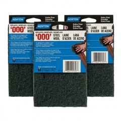 Norton 000 Extra Fine Synthetic Steel Wool Pads Gray Polishing 3 Pack Lot 6 Pads