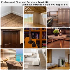 Laminate Vinyl Floor Repair Kit with Heat Pen, 11 Colors Hardwood Black