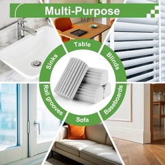 Jeymei 4-Pack Damp Clean Duster Sponge,Gray Dusting 4, Gray