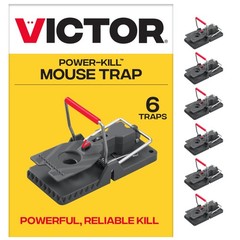 Victor Power-Kill Humane Mouse Traps M393SSR – 6 Easy Set, 6 Traps, Gray