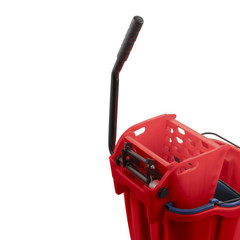8.75 Gal. Red Polypropylene Mop Bucket Combo with Wringer and Soiled Water Inser