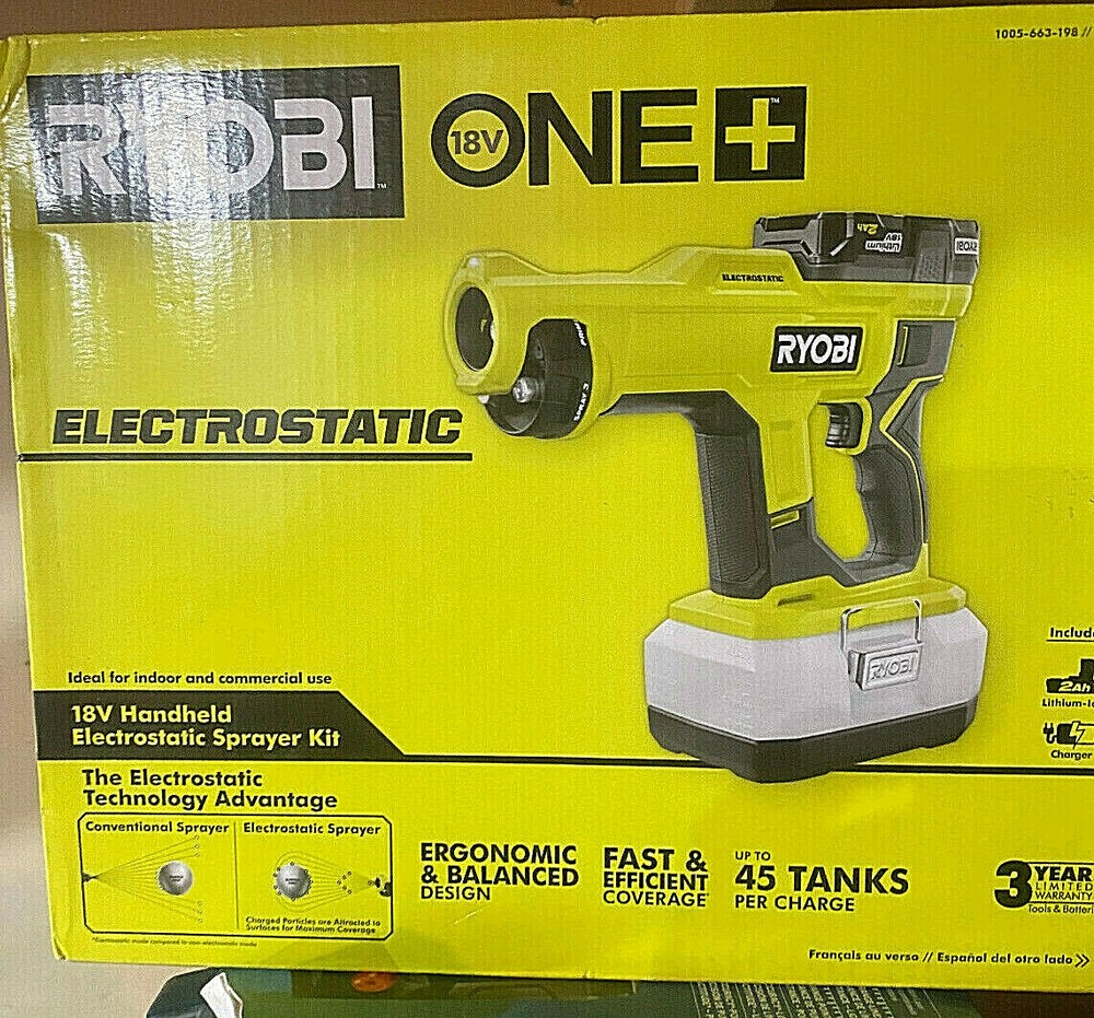 Ryobi PSP02K2 Cordless Handheld Electrostatic Sprayer Kit
