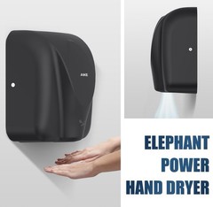 AIKE Elephant Power Commercial Hand Dryer High Speed Auto Matte Black AK2812