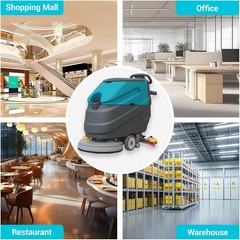 22″ Walk-behind Floor Scrubber Machine 32000 Sqft/h 18.5-gal Tank 31.5″ Suction