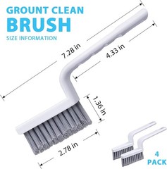 Lumkew Grout Brush Cleaning,Hard Bristle Cleaner for Tile 4 pcs, Black