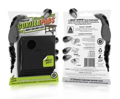 Slipstick GorillaPads Non Slip Furniture Pads/Gripper Floor 3″ Square, Black