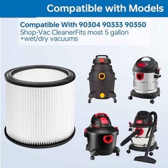 2 sets of replacement box filters, suitable for workshop vacuum cleaner 90304