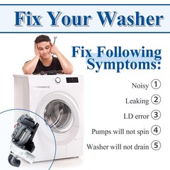 [Upgraded]W10536347 Washer Drain Pump Assembly, Exact for Whirl.pool Black