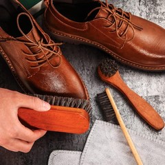 7 Pcs Horsehair Shine Shoes Brush Kit Polish Dauber Applicators Cleaning Leather