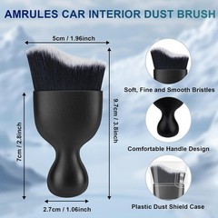 2-Piece Car Interior Detailing Brush Set with Soft Bristl Color: Black & White