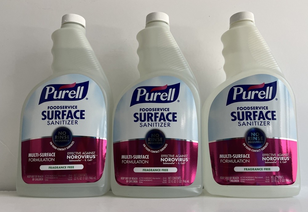 PURELL 3 PACK Foodservice Multi-Surface Sanitizer Unscented lot New Exp 05/2030