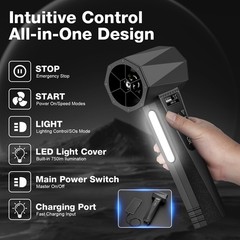 Turbo Dryer Blower for Car & Snow Removal – 134MPH High-Speed Cordless Blower…