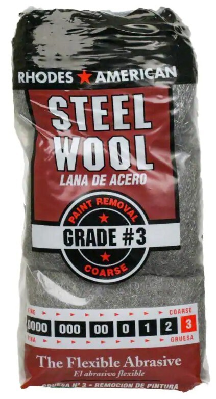 Homax Rhodes American Steel Wool Medium Coarse Grade #3 – 12 Pad