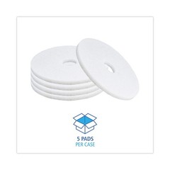 Boardwalk 4017WHI 17 in. Diameter Polishing Floor Pads – White (5/Carton) New