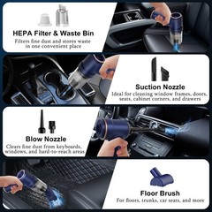 KMM Handheld Car Vacuum Cleaner, 9000Pa Vacuum Cleaner and Air Duster, 120W High
