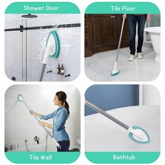 Shower Scrubber with Long Handle, 47” handle, Green