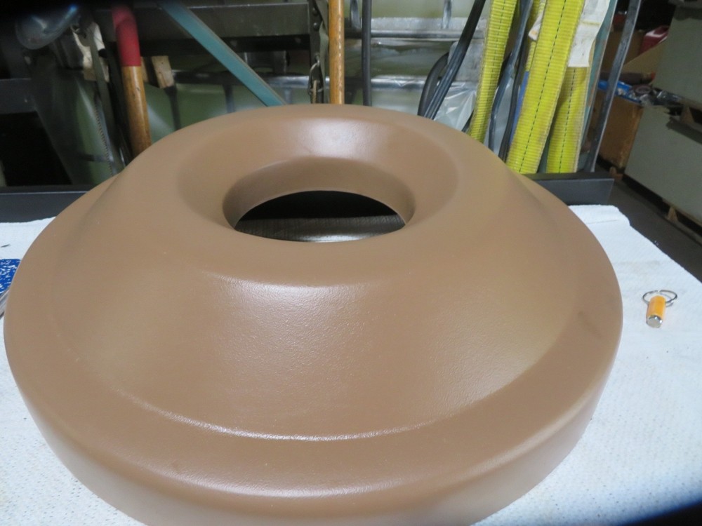 Wausau Tile TF1450 Round Brown Poly Pitch In Lid for Trash Receptacle New OS