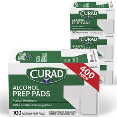 Curad, Alcohol Prep Pads, Medium 100 Count (Pack of 4), Original Version