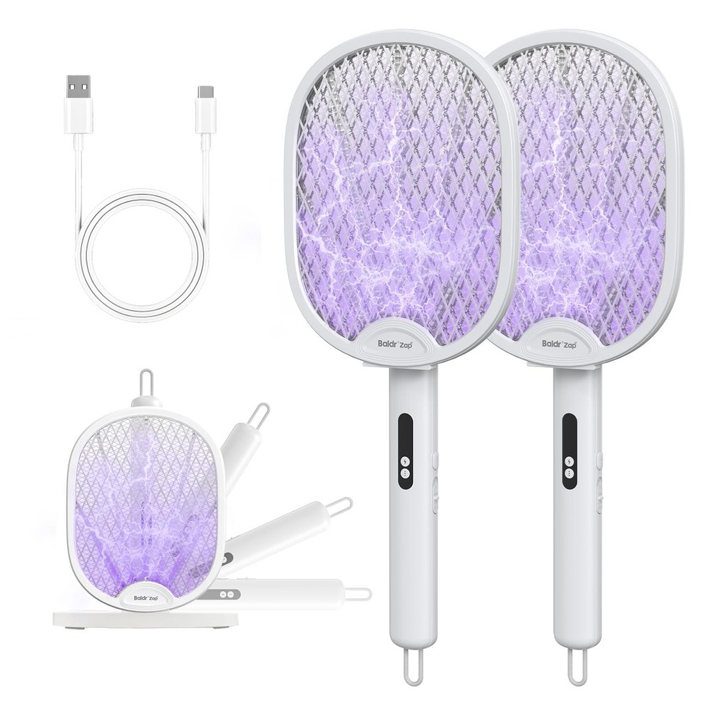Baldrzap Electric Fly Swatter 3000V Rechargeable Bug Zapper Racket Dual Modes