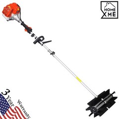 52cc Handheld 2.4HP Gas Power Snow Sweeper Broom Brush Driveway Walkway Clean