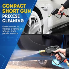 TOOLCY Pro Short Pressure Washer Gun 5000 PSI with 360° Gun, Black