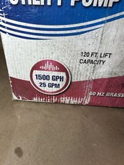 Pacific Hydrostar Water Pump 1500 GPH Item 65836