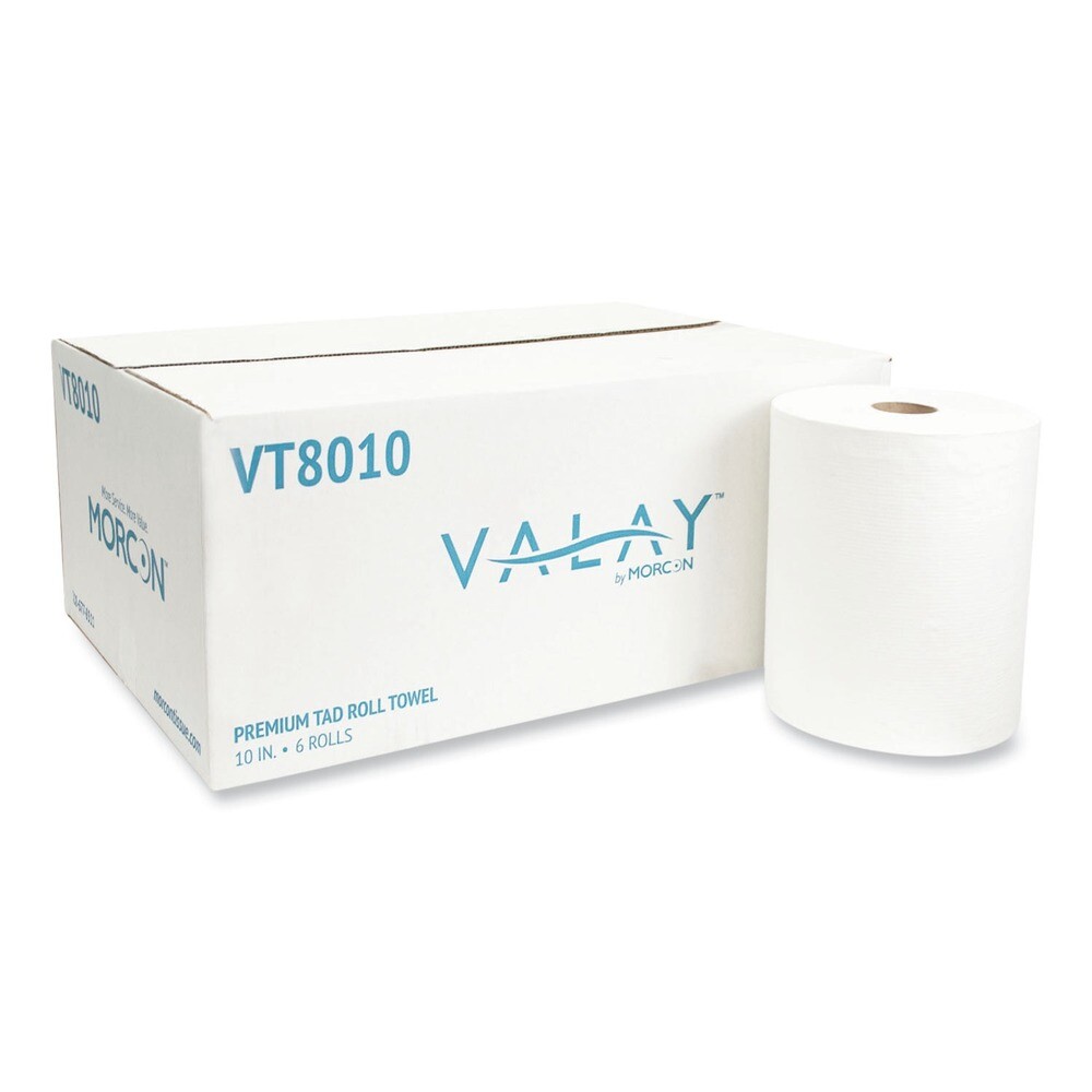 Morcon Paper VT8010 10″ x 700′ 1-Ply TAD Roll Towels – White (6 Rolls/CT) New